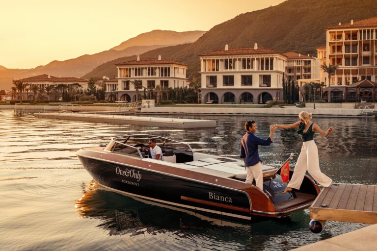 Yacht on Boka Bay at One&Only Portonovi in Montenegro