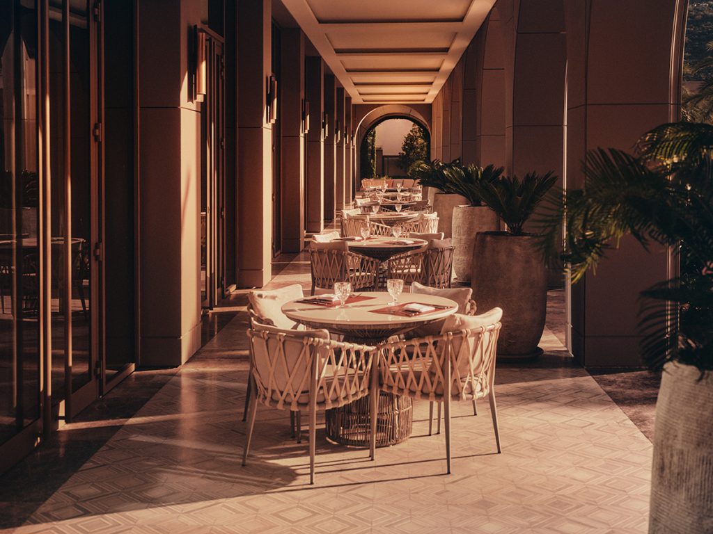 La Veranda restaurant terrace at One&Only Portonovi in Montenegro